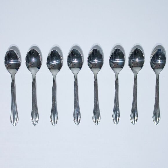 VTG Retroneu 16 Pcs Cocktail Hors D'Oeuvre Forks Spoons 18/8 Flatware BARRINGTON - Picture 8 of 9